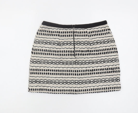 New Look Women's Black & White Pencil Skirt Size 10