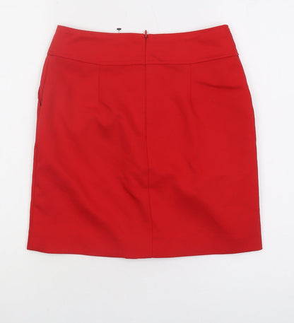 Oasis Women's Red Knee-Length Pencil Skirt, Size 8
