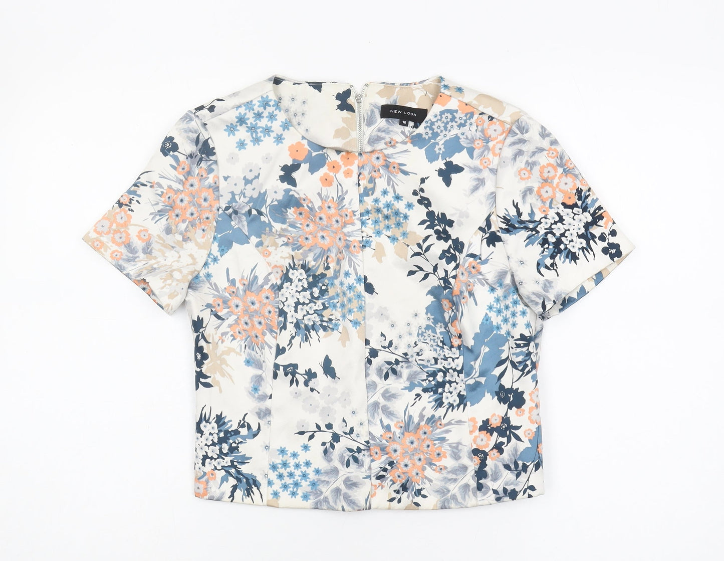 New Look Women's Multicoloured Floral Top - Size 10
