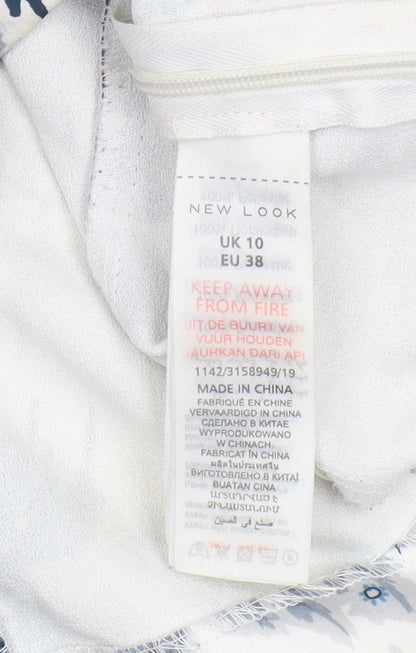 New Look Women's Multicoloured Floral Top - Size 10