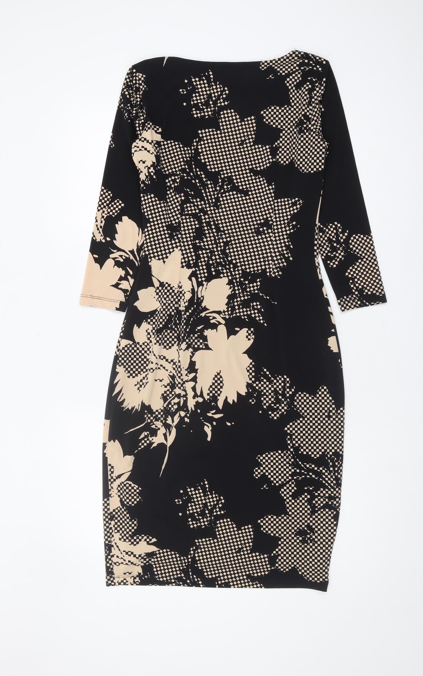Austin Reed Women's Black Floral Sheath Dress Size 8
