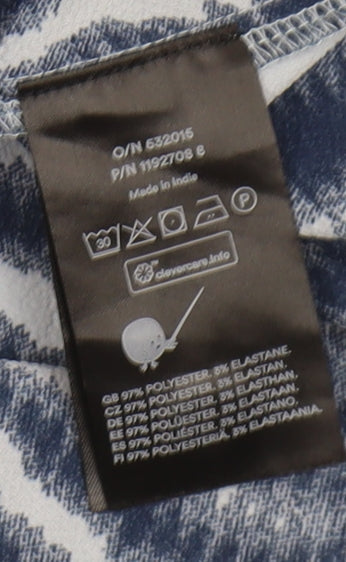 Monki Women's Blue Geometric Shirt Dress, Size S