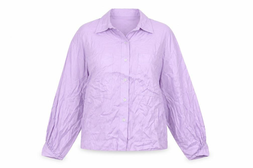 Womens UK Size 6 Topshop Purple Basic Button-Up