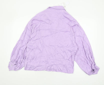 Womens UK Size 6 Topshop Purple Basic Button-Up