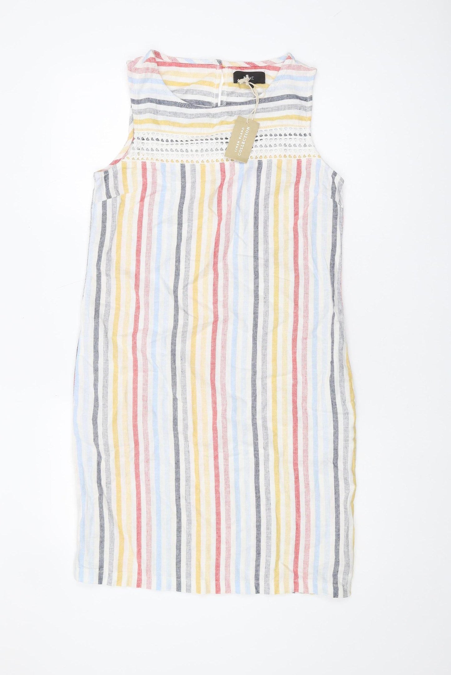 Next Women's Multicoloured Striped Sleeveless Dress, Size 6