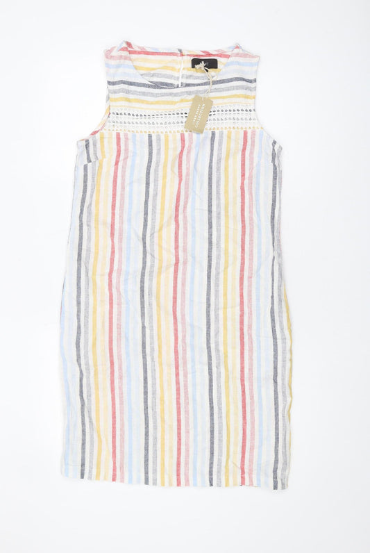Next Women's Multicoloured Striped Sleeveless Dress, Size 6
