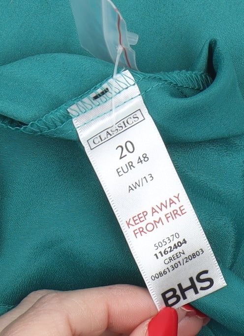 Womens UK Size 20 BHS Green  Button-Up