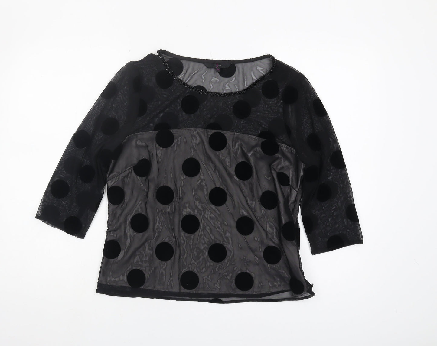 Womens UK Size 14 J by Jasper Conran Black Basic Blouse