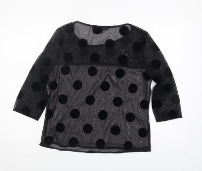 Womens UK Size 14 J by Jasper Conran Black Basic Blouse