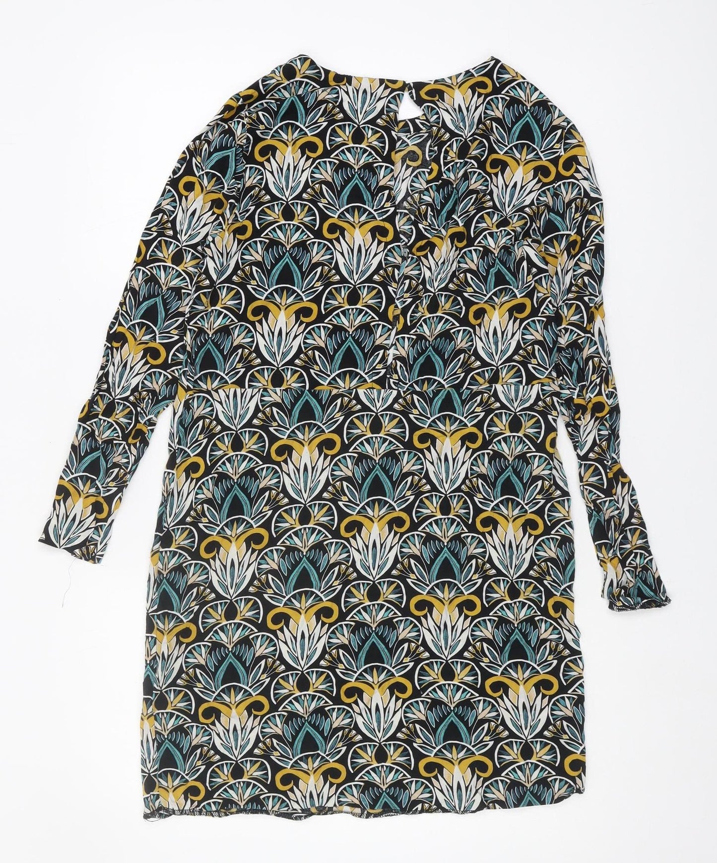 H&M Women's Multicoloured Long Sleeve Dress Size 8