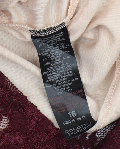 Dorothy Perkins Maternity Red Lace Sheath Dress, Size 16