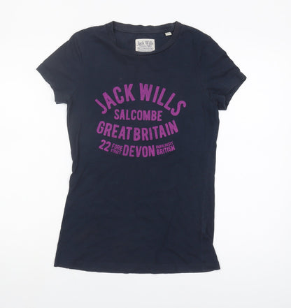 Jack Wills Women's Blue T-Shirt - Size 10