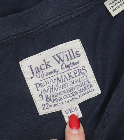 Jack Wills Women's Blue T-Shirt - Size 10