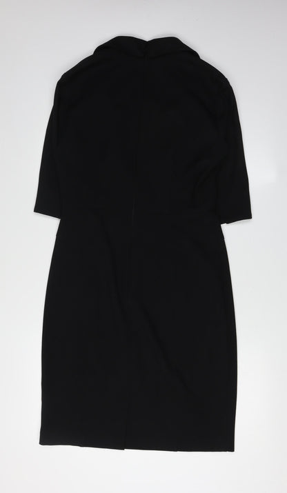 Donna Ricco Women's Black Sheath Dress Size 10 Cowl Neck