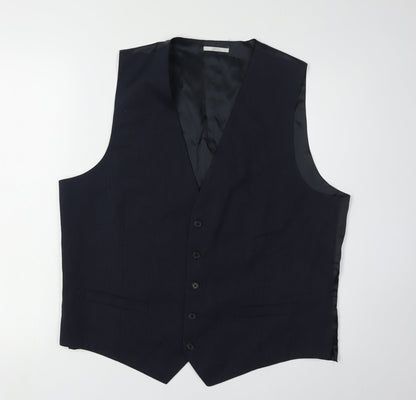 Mens UK Size 44 Marks and Spencer Regular Blue Suit Waistcoat