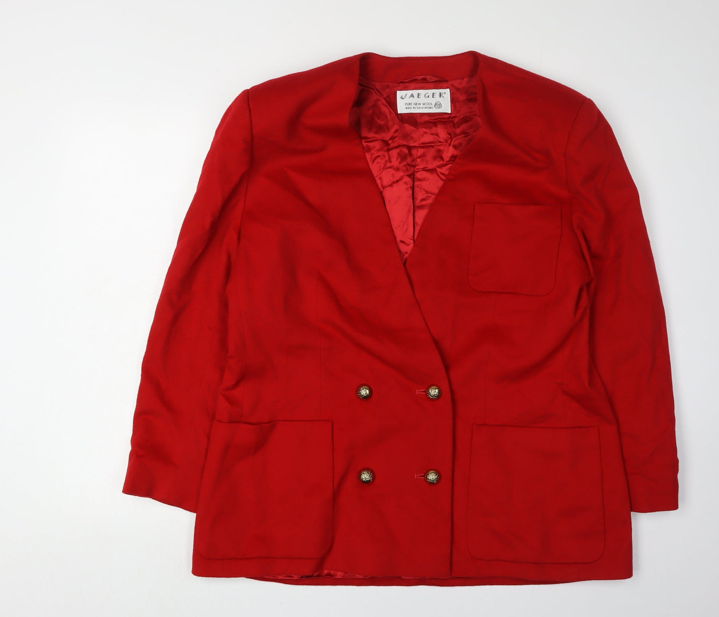Jaeger Women's Red Double-Breasted Blazer Size 18