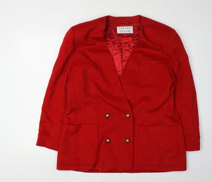 Jaeger Women's Red Double-Breasted Blazer Size 18