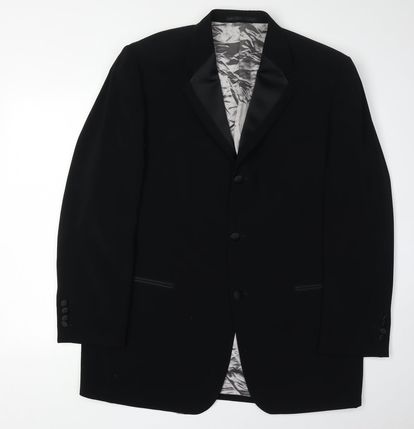 Mens UK Size 44 Hugo James Regular Black Suit Tuxedo