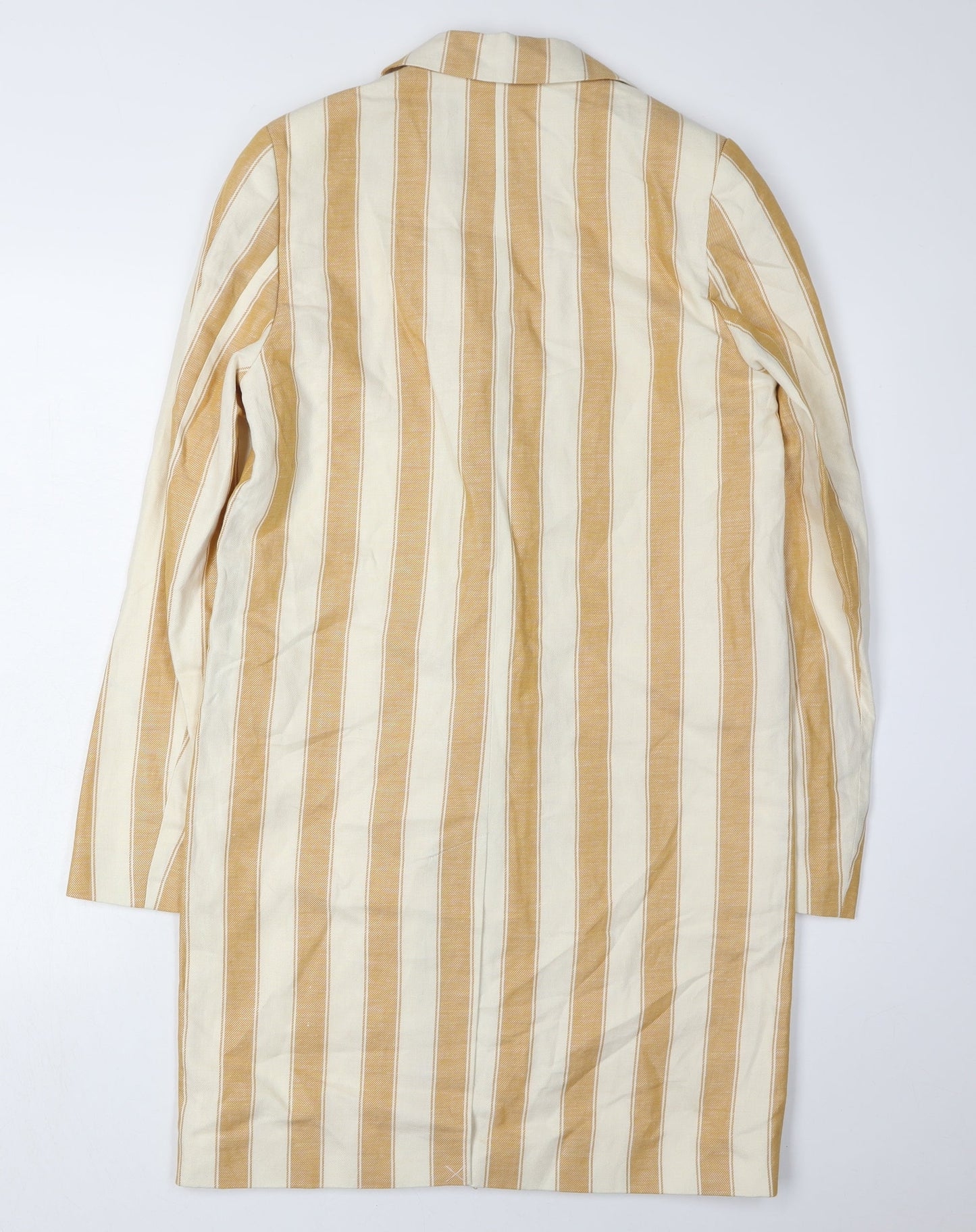 Next Women Beige Striped Long Blazer Size 6