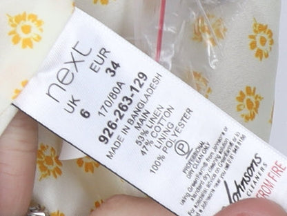 Next Women Beige Striped Long Blazer Size 6