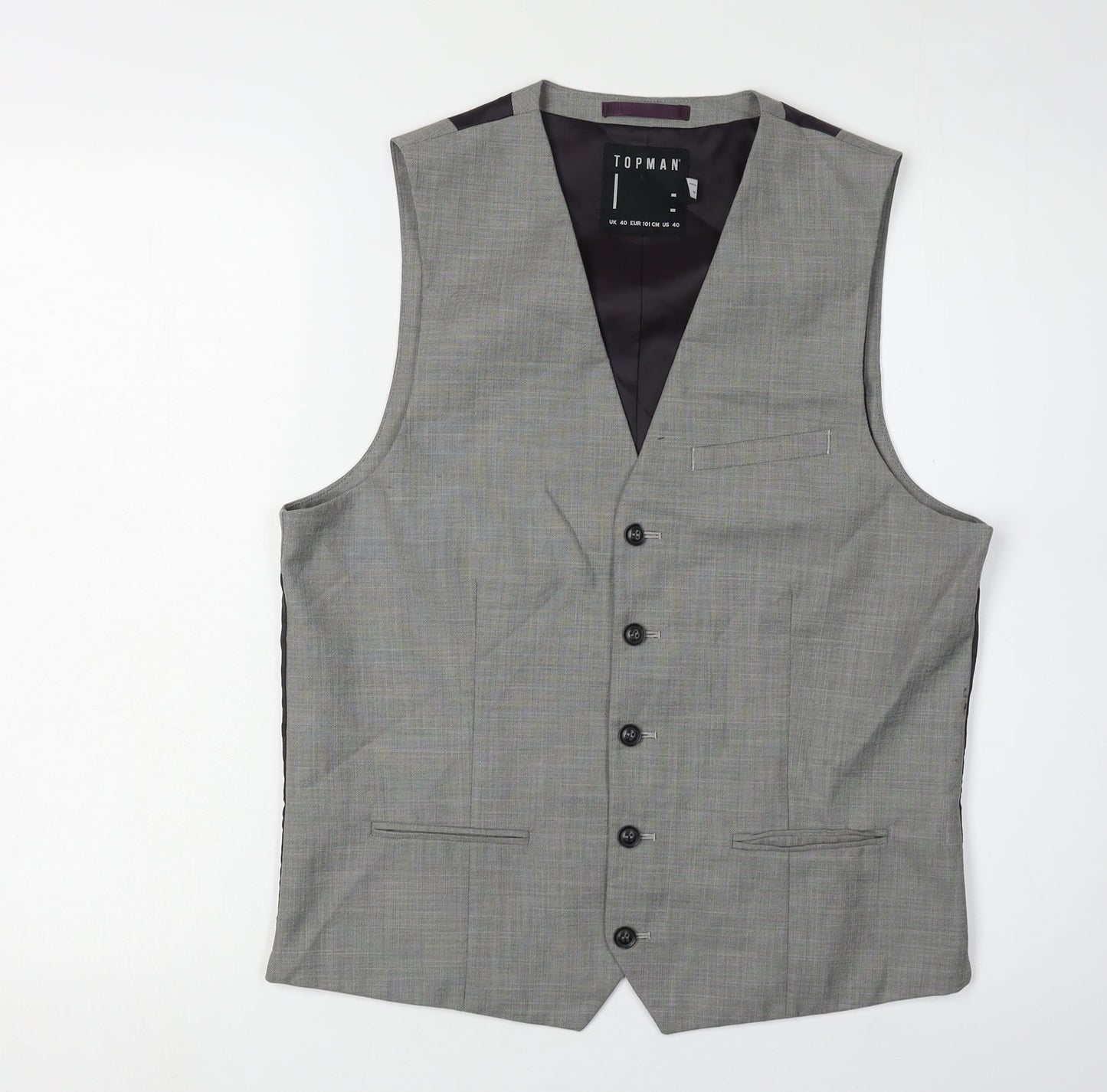 Mens UK Size 40 Topman Regular Grey Suit Jacket