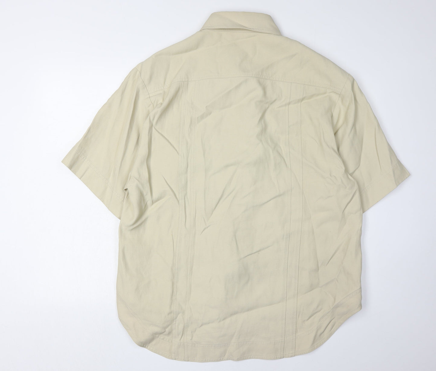 LOULOU STUDIO Men’s Beige Button-Up Shirt Large