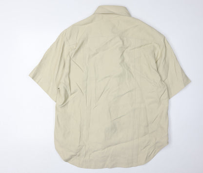 LOULOU STUDIO Men’s Beige Button-Up Shirt Large