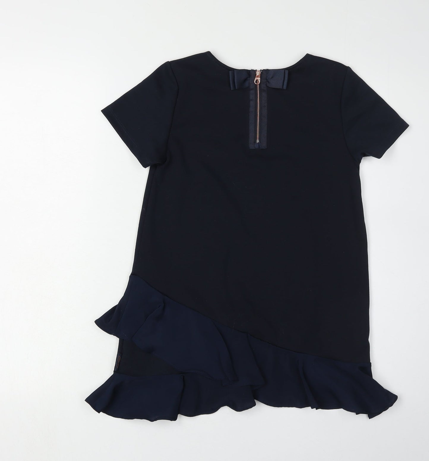 Ted Baker Girls Black Ruffle Dress, Size 9-10 Years