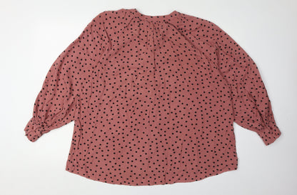 Capsule Pink Polka Dot Blouse for Women, Size 14