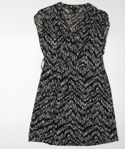 H&M Women's Black Chevron Sleeveless Dress Size 10