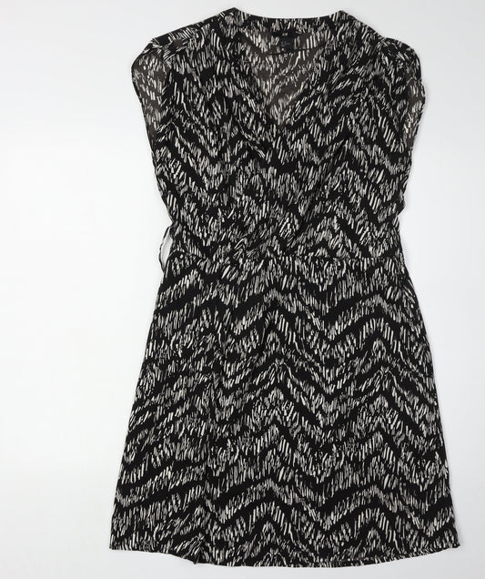 H&M Women's Black Chevron Sleeveless Dress Size 10