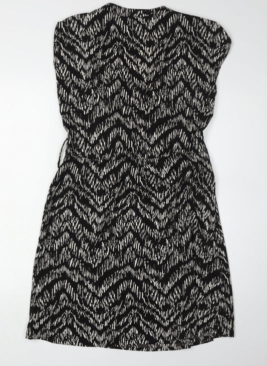 H&M Women's Black Chevron Sleeveless Dress Size 10