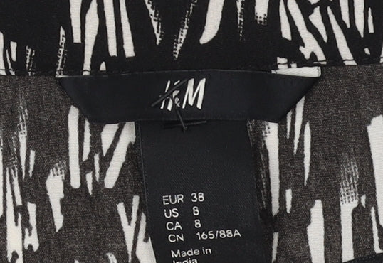 H&M Women's Black Chevron Sleeveless Dress Size 10