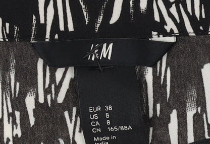 H&M Women's Black Chevron Sleeveless Dress Size 10