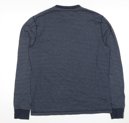 Penguin Unisex Blue Striped Crew Neck Long Sleeve M