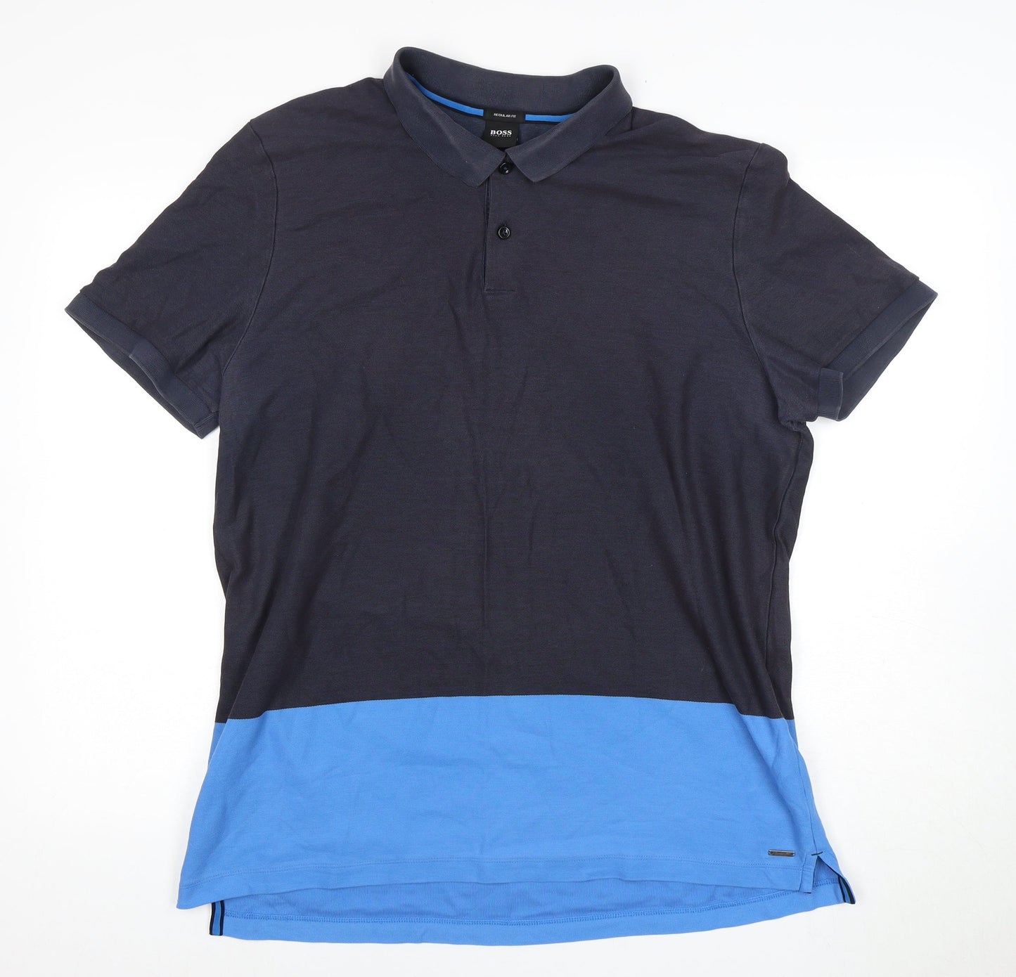 Hugo Boss Men’s 7XL Blue Colourblock Polo Shirt