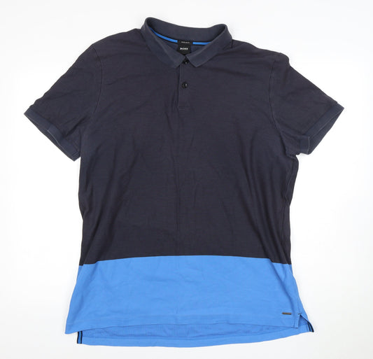 Hugo Boss Men’s 7XL Blue Colourblock Polo Shirt