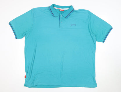 Slazenger Men's Blue Polo Shirt XL, Short Sleeve, Casual Style