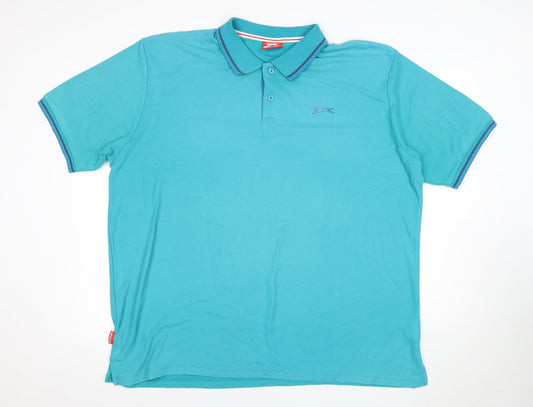 Slazenger Men's Blue Polo Shirt XL, Short Sleeve, Casual Style