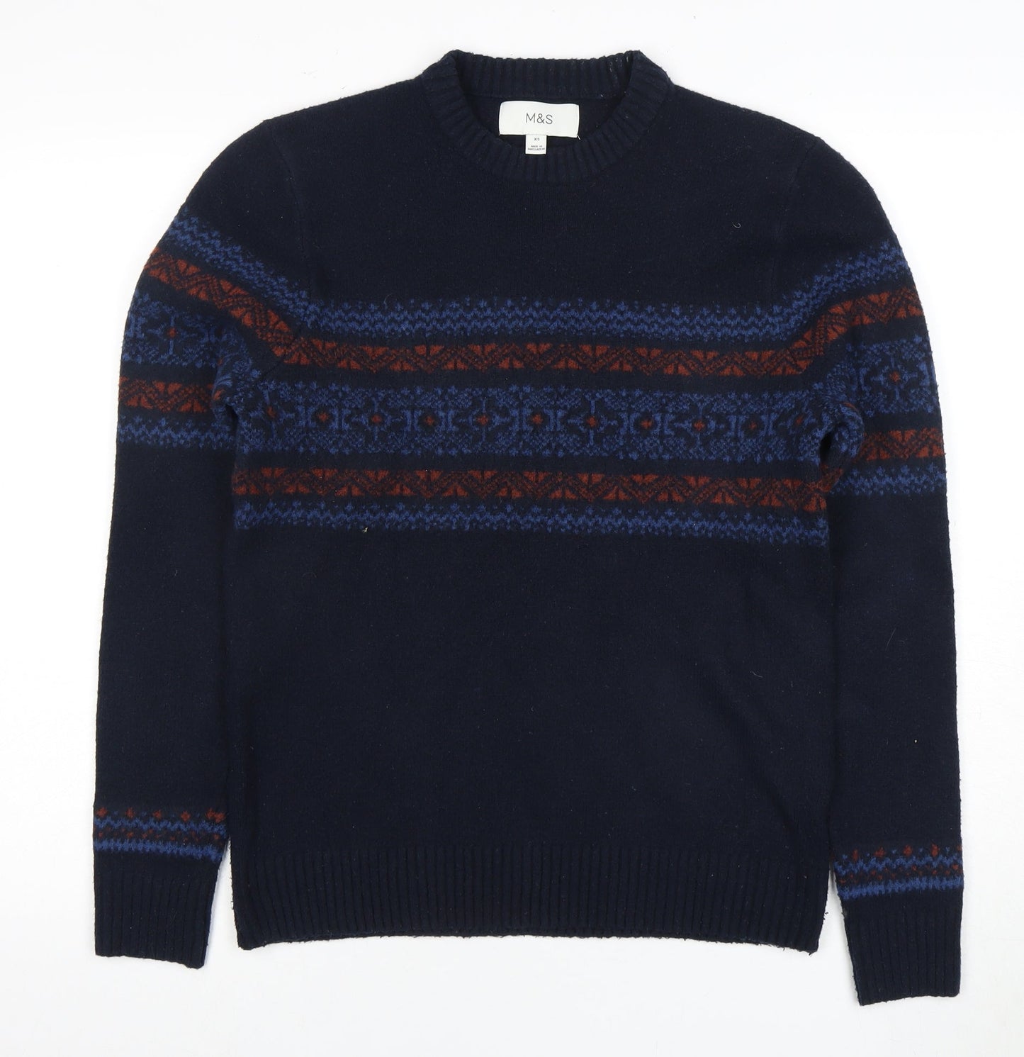 Marks and Spencer Men's XS Fair Isle Pullover Jumper