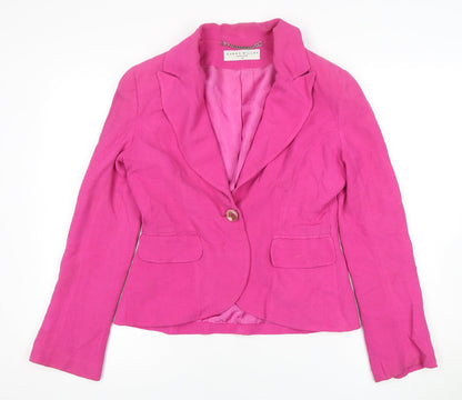Karen Millen Women's Pink Blazer 12 Single-Breasted