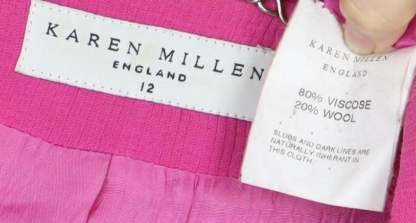 Karen Millen Women's Pink Blazer 12 Single-Breasted