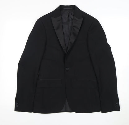 Mens UK Size 32 Moss London Regular Black Suit Tuxedo