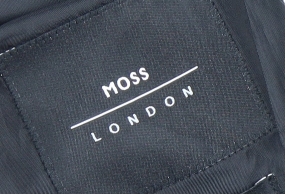 Mens UK Size 32 Moss London Regular Black Suit Tuxedo