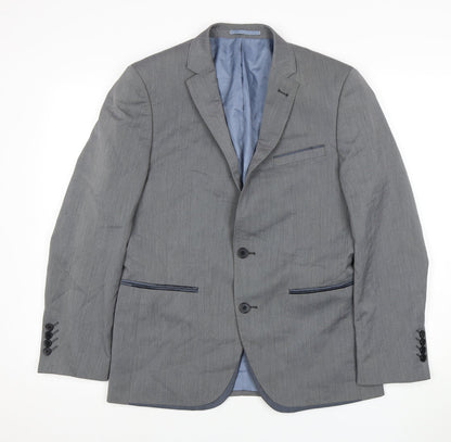 Mens UK Size 38 ONESIX5IVE Regular Grey Suit Jacket