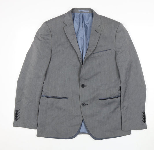 Mens UK Size 38 ONESIX5IVE Regular Grey Suit Jacket