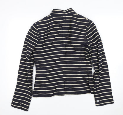 Banana Republic Women's Striped Blazer - Black, Size 8