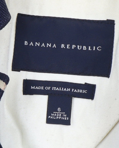 Banana Republic Women's Striped Blazer - Black, Size 8