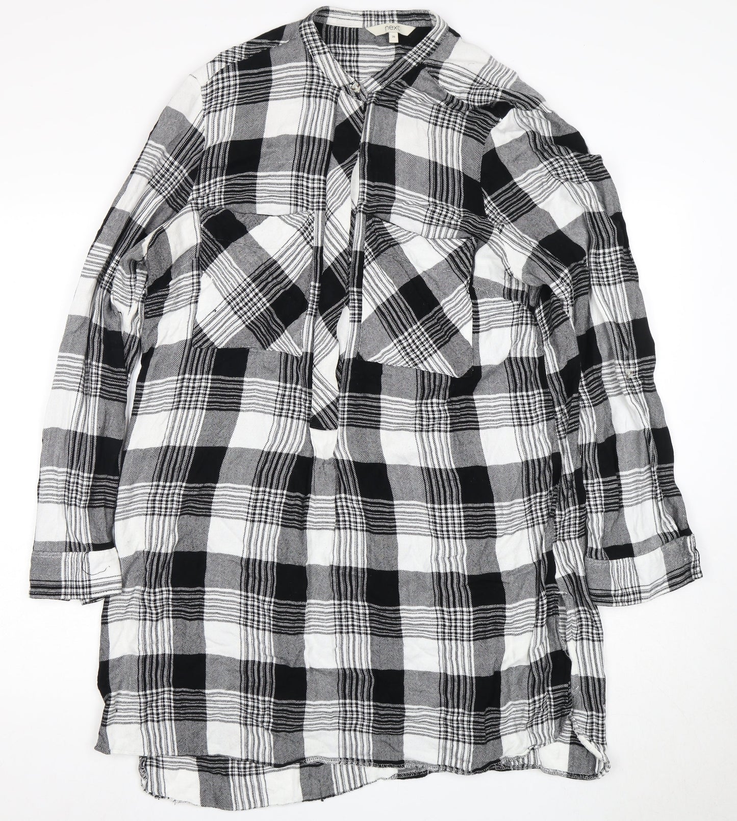 Next Women Black Plaid Shirt Dress Size 20