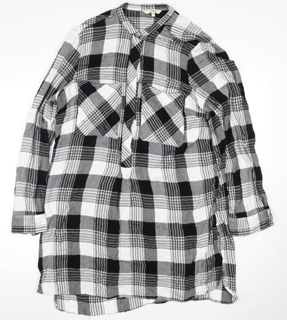 Next Women Black Plaid Shirt Dress Size 20